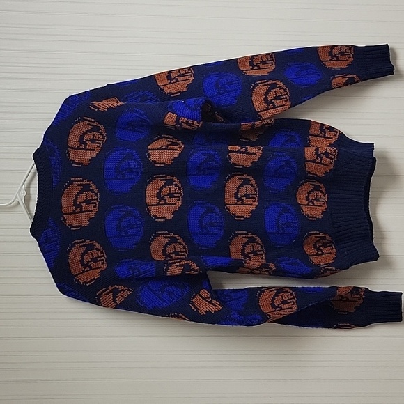 Chippewa Woolens Men's Blue and Orange Grandpa Sweater, Sz Medium - Picture 4 of 5